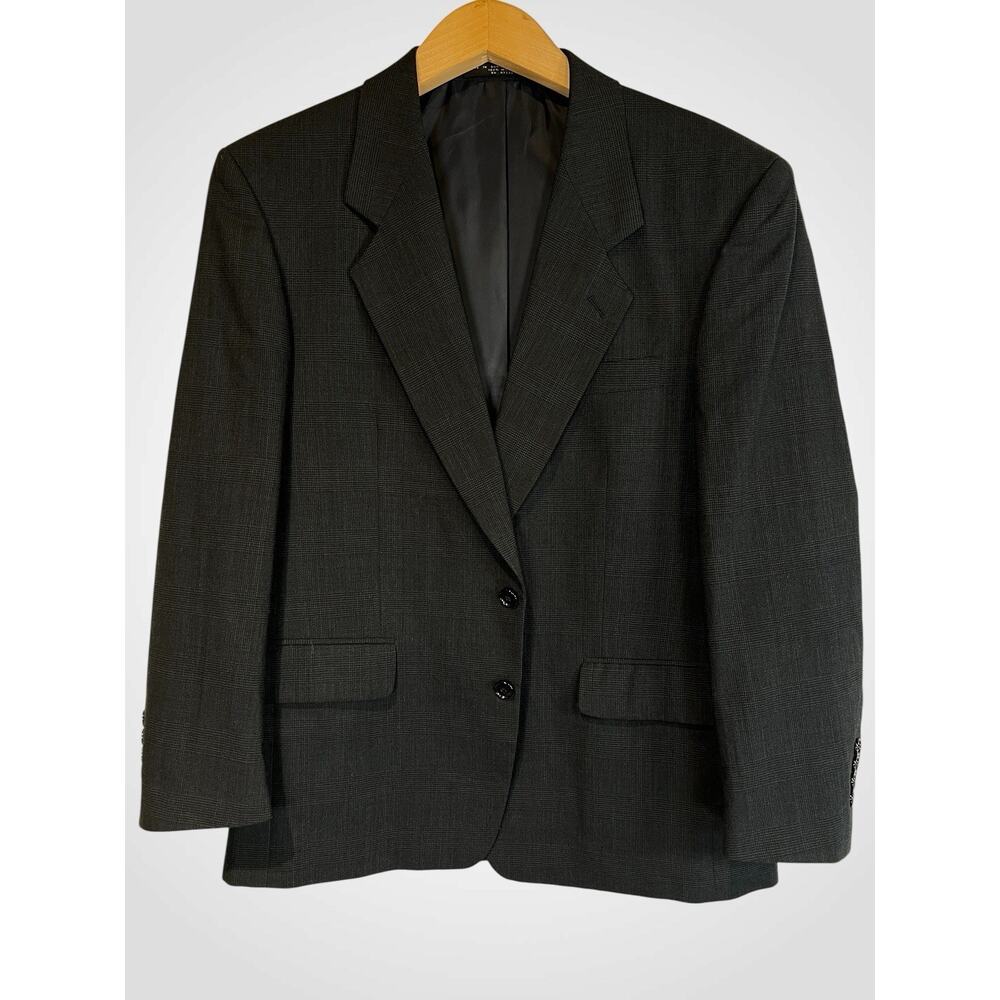 Versini Mens 40S 34x28 Midnight Navy Blue Tonal Glen Plaid Suit Twist Tech - Picture 6 of 16